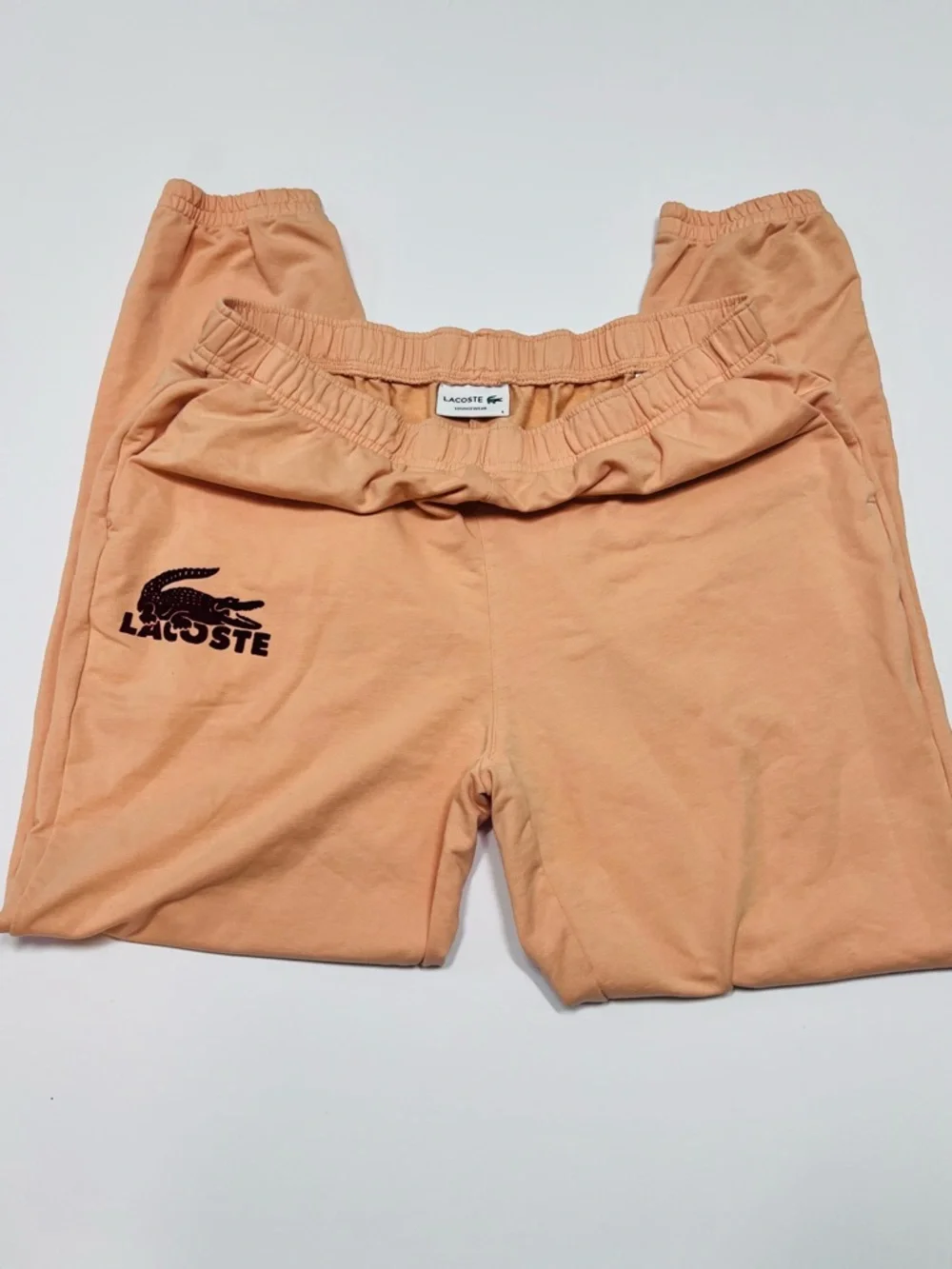 Lacoste Peach Lounge Pants Joggers Elastic Waist Logo Size L - Picture 4 of 11